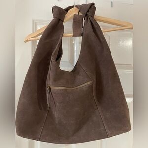 NWT American Leather Co. Marietta Knot Brown Suede Hobo Bag  (MSRP $195)
